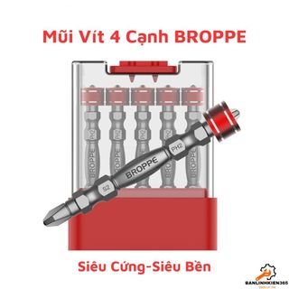 Mũi vít 4 cạnh có nam châm trợ lực broppe siêu cứng siêu bền