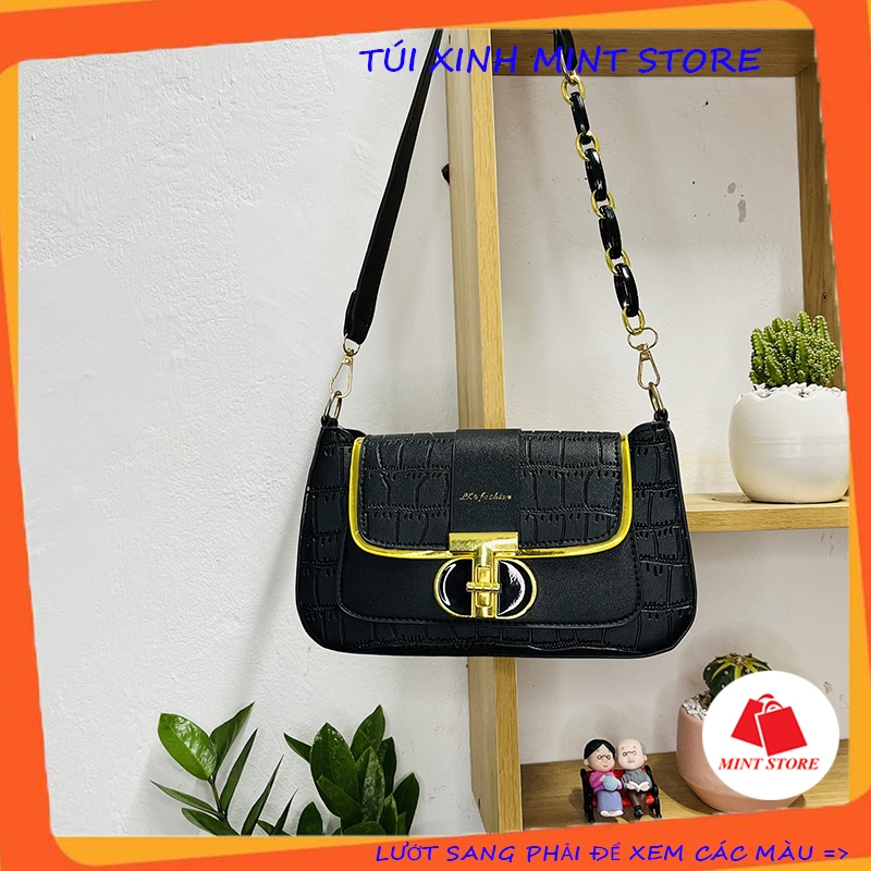 Túi xách đeo chéo nữ đẹp khóa xoay đi chơi sang chảnh thời trang PK 554