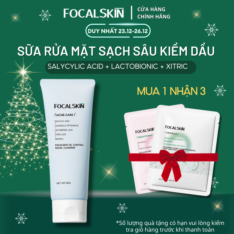 FOCALSKIN Sữa Rửa Mặt SALICYLIC ACID Kiểm Soát Dầu Hỗ Trợ Giảm Mụn Hiệu Quả 120g