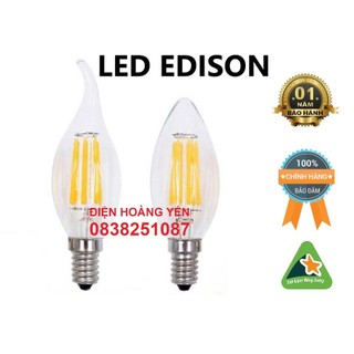 Bóng nến, bóng đèn led edison-bóng đèn led trang trí cà phê-quán ăn C35 đui E14 bóng led tiết kiệm điện