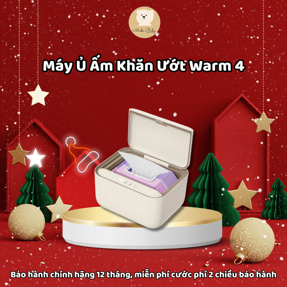 Máy Ủ Ấm Khăn Ướt Cho Bé Warm 4 Fatz Làm Nóng 3 Chiều Kết Hợp Đèn Ngủ Ban Đêm - Michi Baby MC471