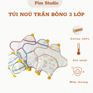 Chăn Ủ Túi Ngủ choàng Ủ Trần Bông Sơ Sinh YeeHoo Cho Bé 0 - 6 Tháng 3 Lớp Dày Dặn Giữ Ấm