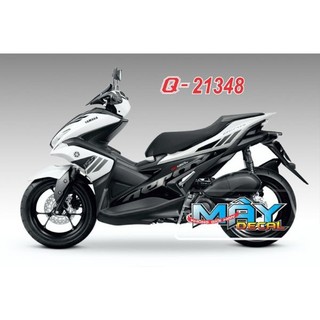 Tem rời nvx nerax 155 đen bạc dán xe trắng đen