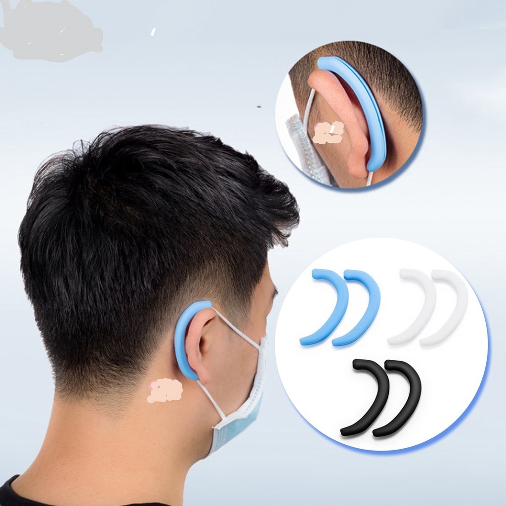Quai silicone dental để đeo khẩu trang chống đau tai, hỗ trợ đeo kính không tuột (mẫu có gợn sóng)_Belimart_PK195