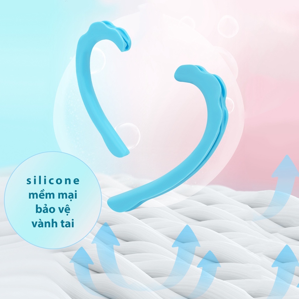 Quai silicone dental để đeo khẩu trang chống đau tai, hỗ trợ đeo kính không tuột (mẫu có gợn sóng)_Belimart_PK195