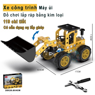 Đồ chơi lắp ráp xe ủi đất - mô hình công trình xe ủi đất 3D - YK665S