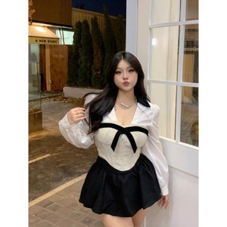 Set áo áo cup ngực cổ tích + váy xoè bồng dáng ngắn