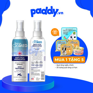 Xịt Ngứa, Giảm Viêm Cho Chó Mèo Tropiclean Oxymed Soothing Spray (236ml)