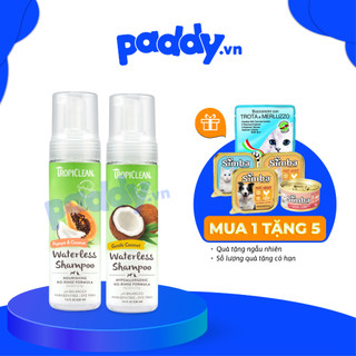Dầu Tắm Khô Hữu Cơ Tropiclean Organic Waterless Shampoo 220ml