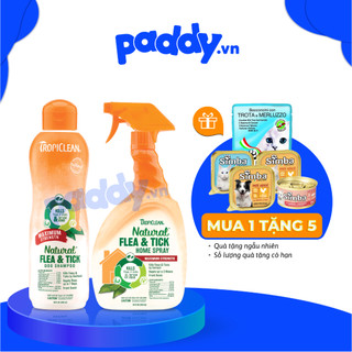 Sữa tắm & xịt ngừa ve bọ chét cho chó tropiclean natural flea & tick