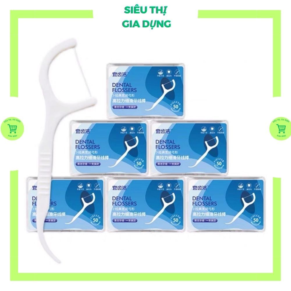 Tăm chỉ nha khoa oral b hộp 50 cây hàng chuẩn dịu êm, Tăm nha khoa vệ sinh kẽ răng chân nướu chuyên dụng cao cấp