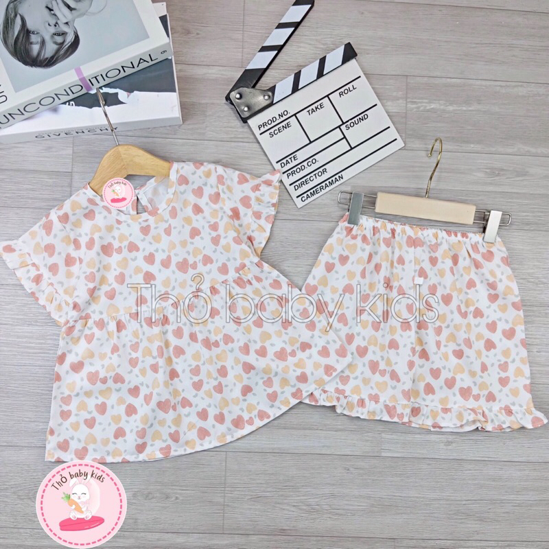 Đồ bộ tole/lanh bé gái, bộ lanh tay ngắn mặc nhà bé gái shop thỏ baby kids