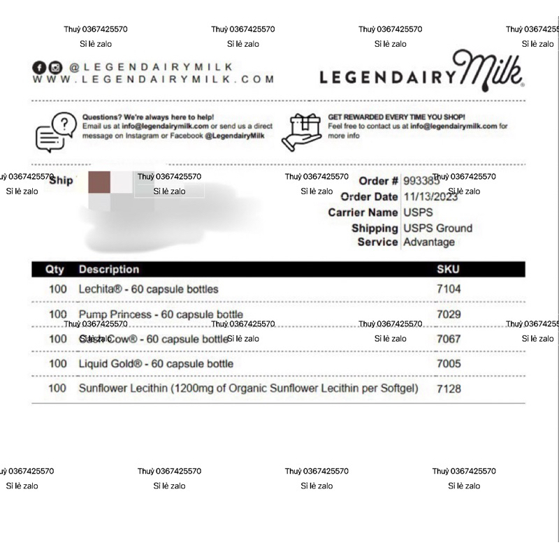 Viên uống chống tắc tia sữa  Organic Legendairy Milk Sunflower Lecithin