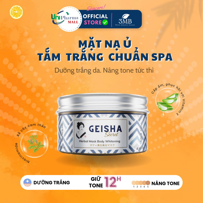 Mặt nạ tắm trắng dưỡng sáng da Geisha Secret 3MB 250ml 3mb Brightening mask