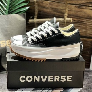 Giày sneaker converse run star hike low top black,cv run thấp cổ đen trắng cao cấp