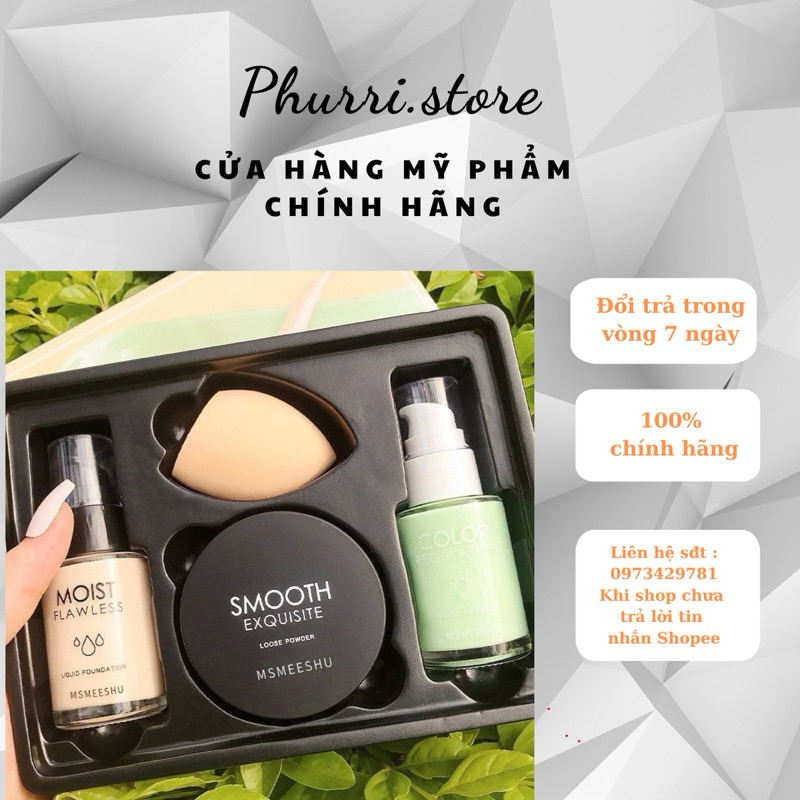 Bộ sản phẩm kem nền trang điểm MSMEESHU gồm 4 món đa năng tiện dụng