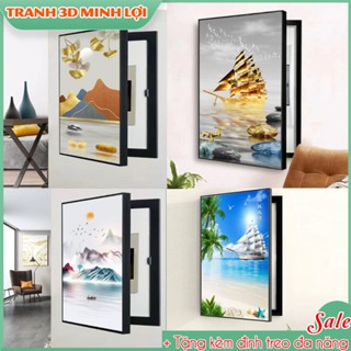 10 Mẫu Tranh Che Hộp Điện Aptomat Tráng Gương Hiện Đại Lật Sang Trái Phải Treo Tường Trang Trí TẶNG KÈM ĐINH TREO TOĐ44