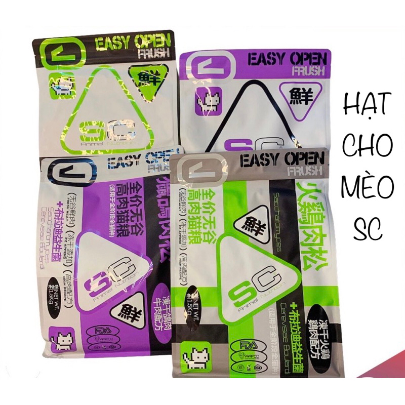 Hạt SC cho mèo mọi lứa tuổi, thức ăn hạt kèm topping cho mèo