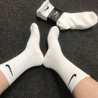 Tất trơn vớ nam nữ Nike cổ trung cao cotton mịn không xù lông