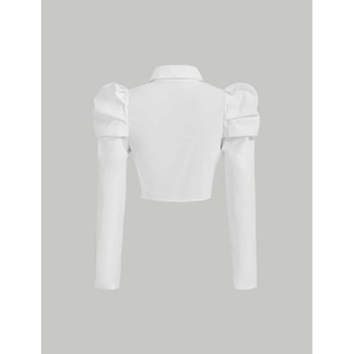 [ Hàng order shein] Áo sơ mi dáng crop cổ nhọn