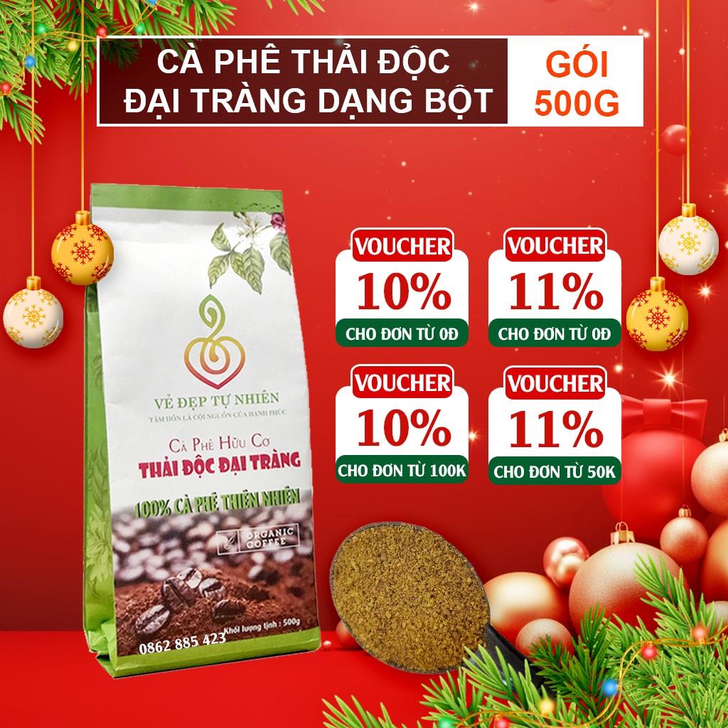 Cà phê thải độc đại tràng enema dạng bột; 100% cà phê hữu cơ (Gói 500gr) - Enema Coffee, detox