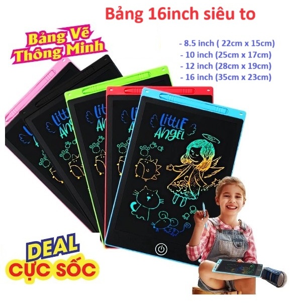 Bảng viết tự xóa, bảng vẽ thông minh nhiều kích thước cho bé