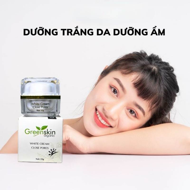 Kem Dưỡng Trắng Da - White Cream Close Pores 15G Greenskin Organic