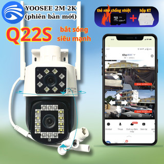 Camera YOOSEE ngoài trời 2 MẮT Q22S cao cấp - 2K siêu nét, 2 MẮT XEM 2 MÀN HÌNH cùng lúc - chống nước (BH 1 đổi 1)