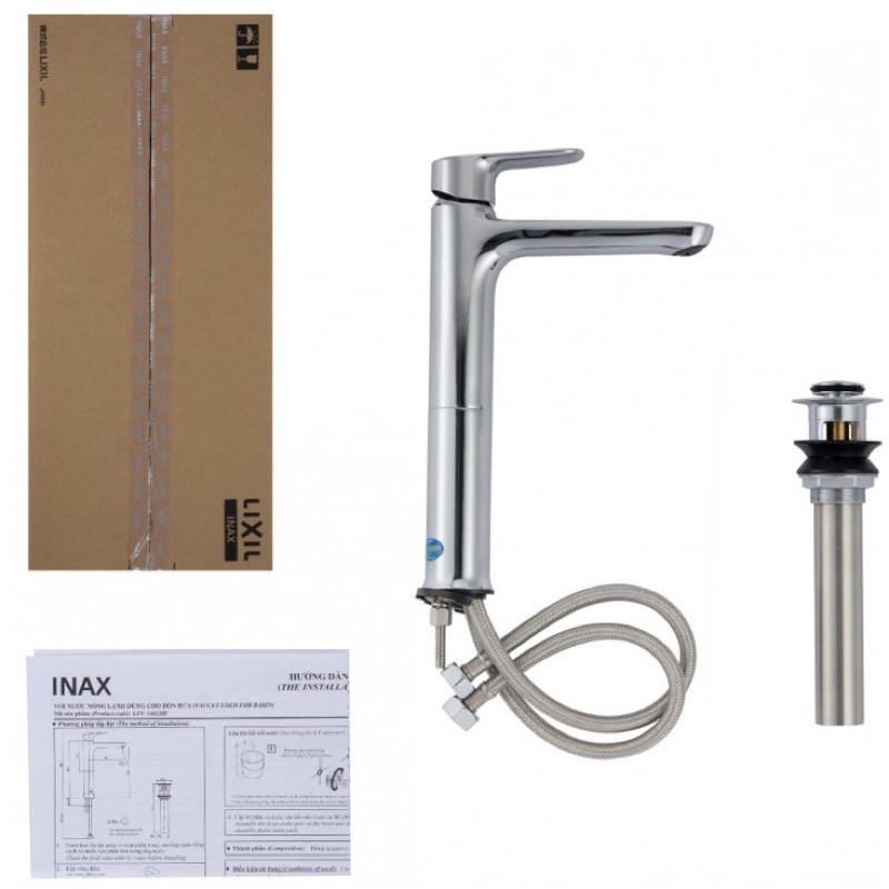Vòi chậu INAX LFV-1402SH Chính hãng, Kèm 2 dây cấp