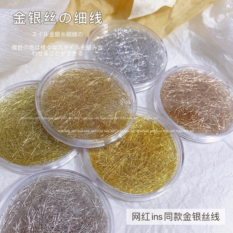 Hộp nhũ sợi chỉ trang trí móng