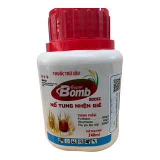 Sản phẩm trừ nhện hại cây trồng Super Boom 200EC; Diệt trừ nhện gié, nhện đỏ, nhện trắng, làm ung trứng nhện