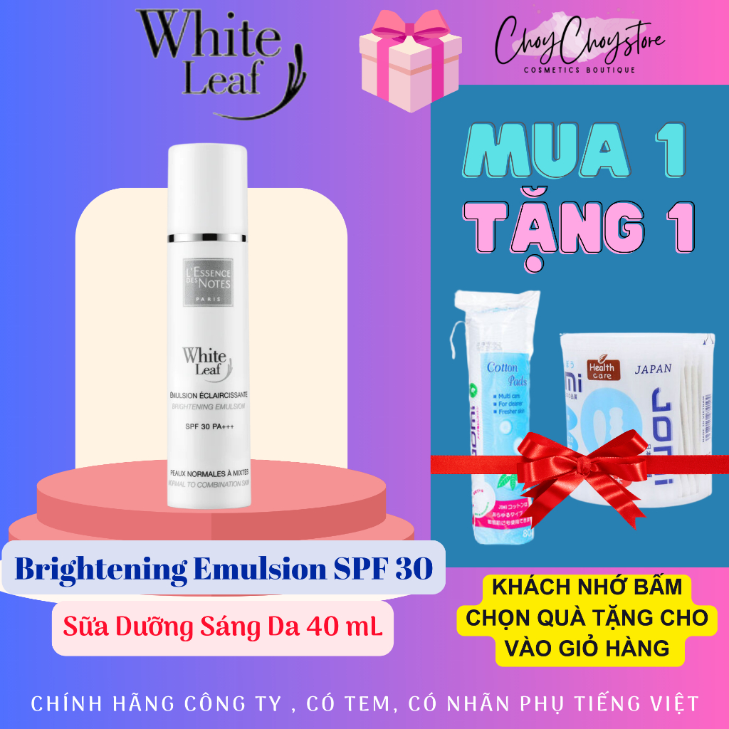 Sữa Dưỡng Sáng Da White Leaf Brightening Emulsion SPF 30 PA +++, 40mL Phù Hợp Da Thường & Hỗn Hợp