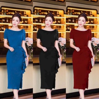 Đầm cổ thuyền bèo sang trọng hàng cao cấp