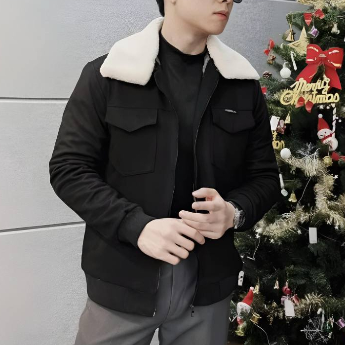 Áo da lộn lót bông thời trang nam form rộng siêu ấm hàng cao cấp - MenX