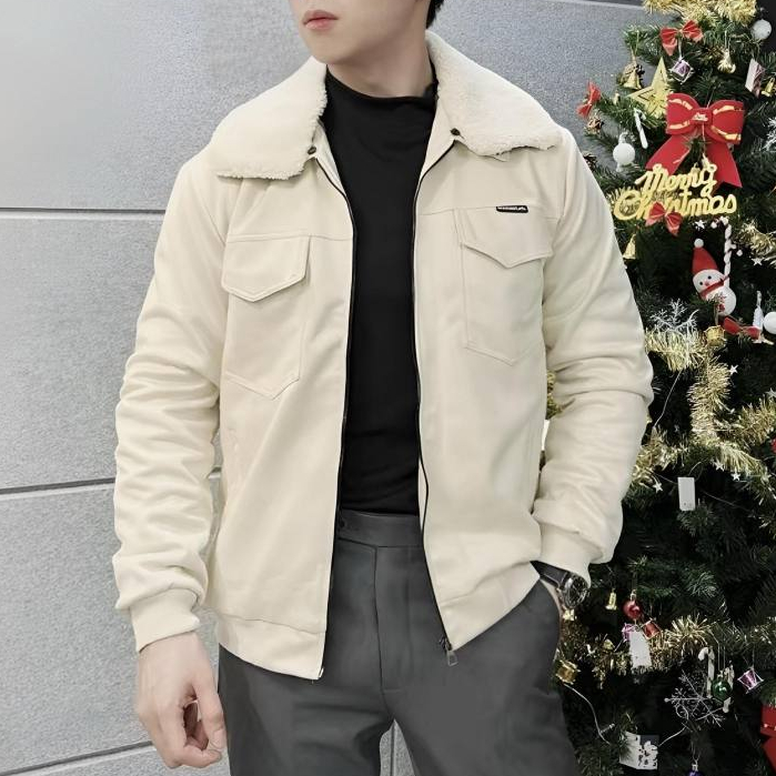 Áo da lộn lót bông thời trang nam form rộng siêu ấm hàng cao cấp - MenX