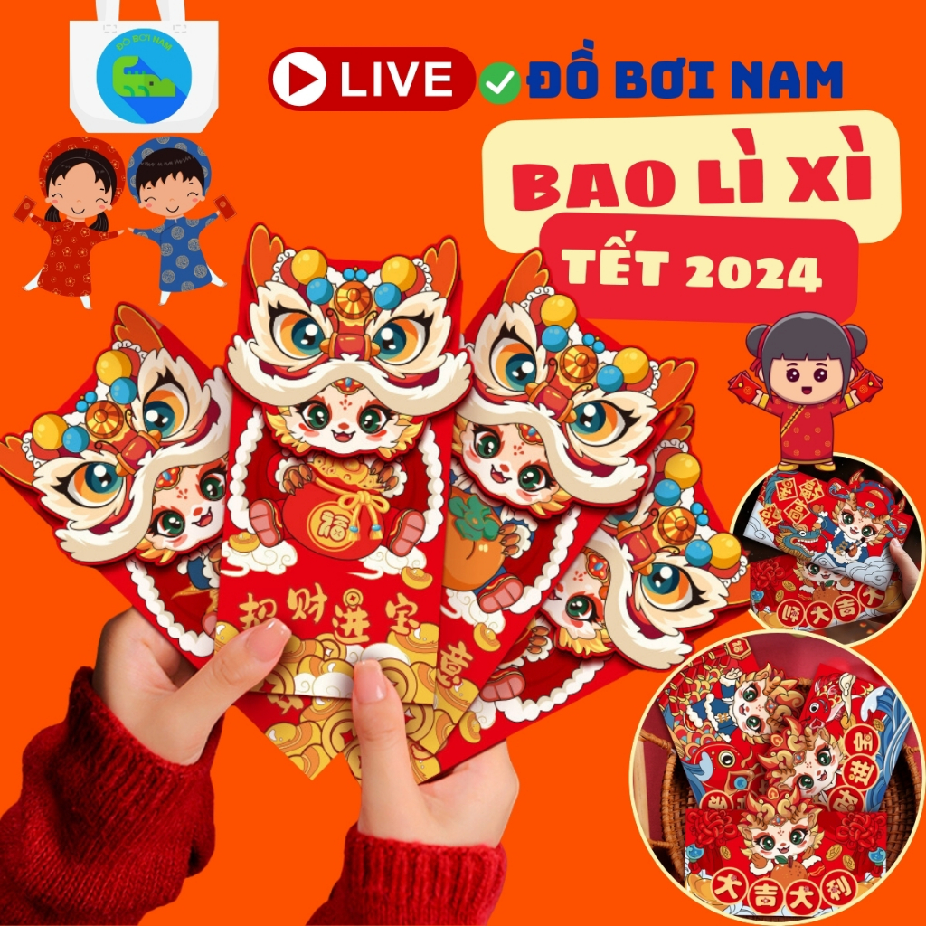 BAO LÌ XÌ TẾT, phong bao lì xì tết 2024, tết GIÁP THÌN