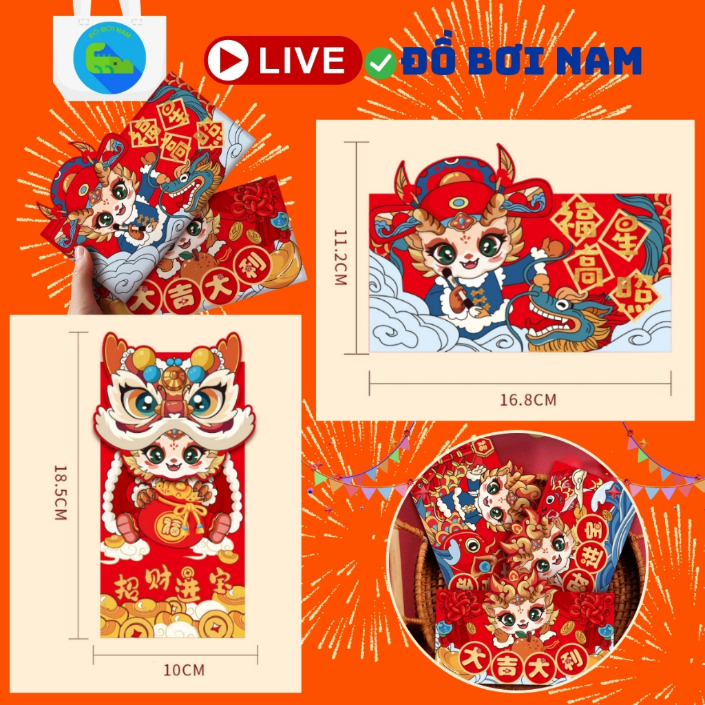 BAO LÌ XÌ TẾT, phong bao lì xì tết 2024, tết GIÁP THÌN