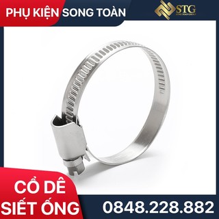 Đai Siết Ống & Cổ Dê & Quai Nhê Tán Vặn Vít - Chất Liệu Inox 304 - Dùng Siết Giữ Chặt Ống Mềm Vào Khớp Nối - Clamp