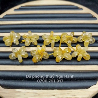 Ngũ điếu thach anh tóc vàng có hai loại vàng trong và vàng đậm đặc tóc hàng kiểm định kèm hộp