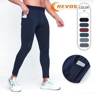 Quần giữ nhiệt nam đá bóng, quần legging nam thể thao cao cấp REVOS Quần combat bóng rổ, quần tập gym nam có túi KP097