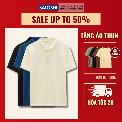 Áo Polo Satoshi Micro Pique SAPL85 nhiều màu tay ngắn có cổ chất Cotton co giãn tháng mát