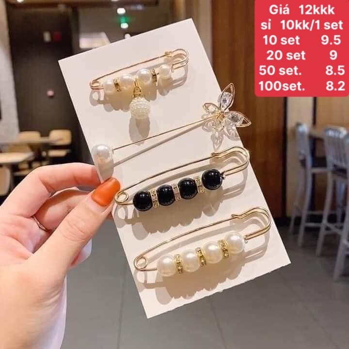 Set 4 Ghim cài áo quần cao cấp (set)