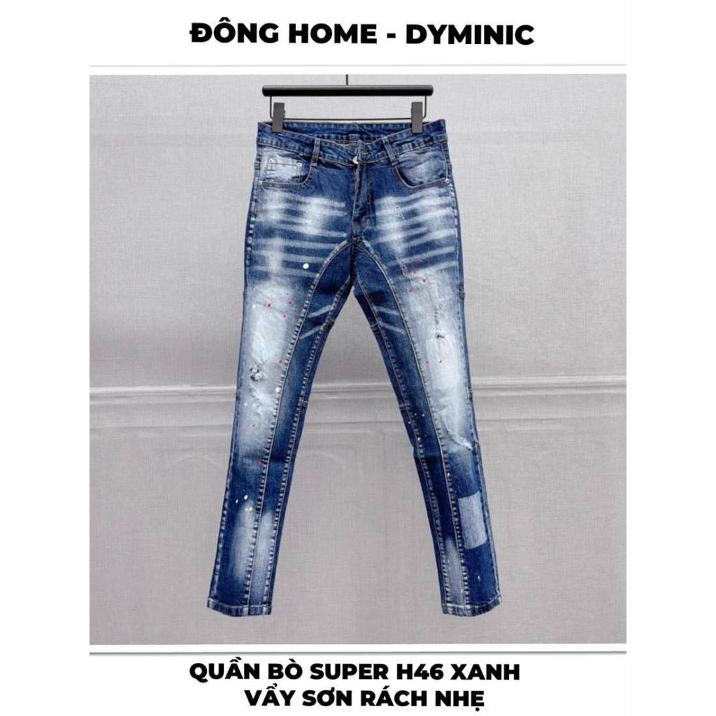 Quần bò xanh vẩy sơn mã H46 có Big size từ 40kg đến 125kg