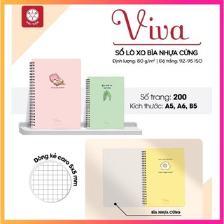 Sổ Caro lò xo bìa nhựa cao cấp 200 trang Hải Tiến VIVA 6522 / 6539 / 6546 - Sổ Caro khổ A6 / A5 / B5