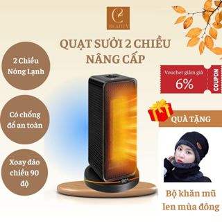 Quạt sưởi gốm mùa đông, Máy sưởi mini 2 chiều nóng lạnh dùng quanh năm, Đèn sưởi nhà tắm
