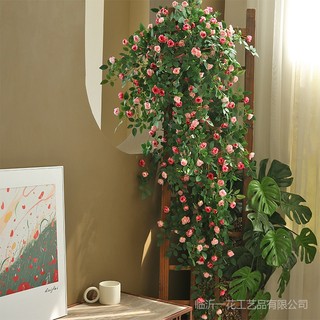 Dây leo hoa hồng trang trí decor tường nhà tường cửa hàng, dây leo giả treo trang trí