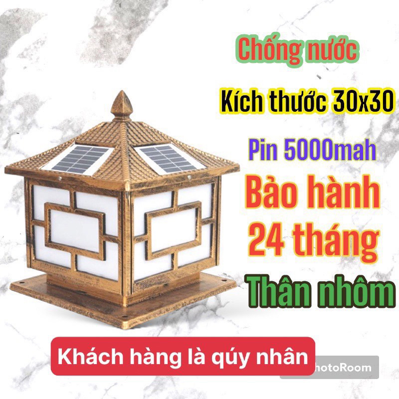 Đèn trụ cổng năng lượng mặt trời nhôm đúc cam kết gía tốt nhất khu vực kích thước 30x30 và 40x40 không tốn điện năng