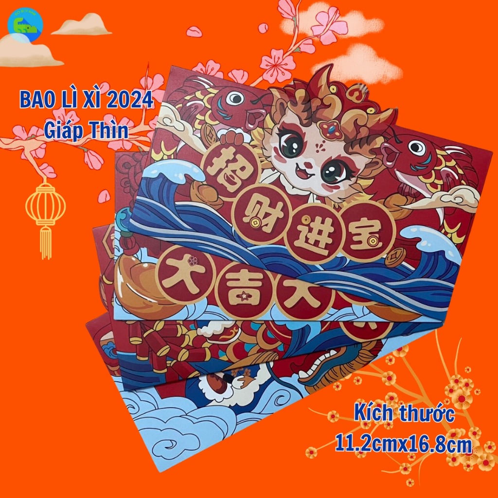 BAO LÌ XÌ TẾT, phong bao lì xì tết 2024, tết GIÁP THÌN