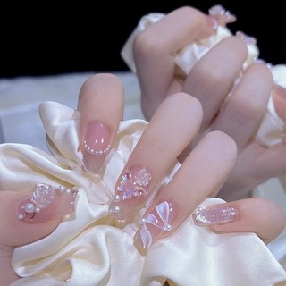 Móng Tay Giả 24 Nail Giả Đính Đá Kèm Keo