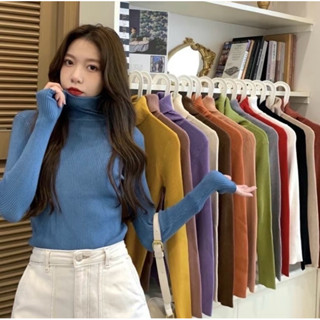 Áo Len Tăm Cổ Lọ Nữ Hàng L1,Len Gân Tăm Co Giãn Nhiều Màu sắc trẻ trung